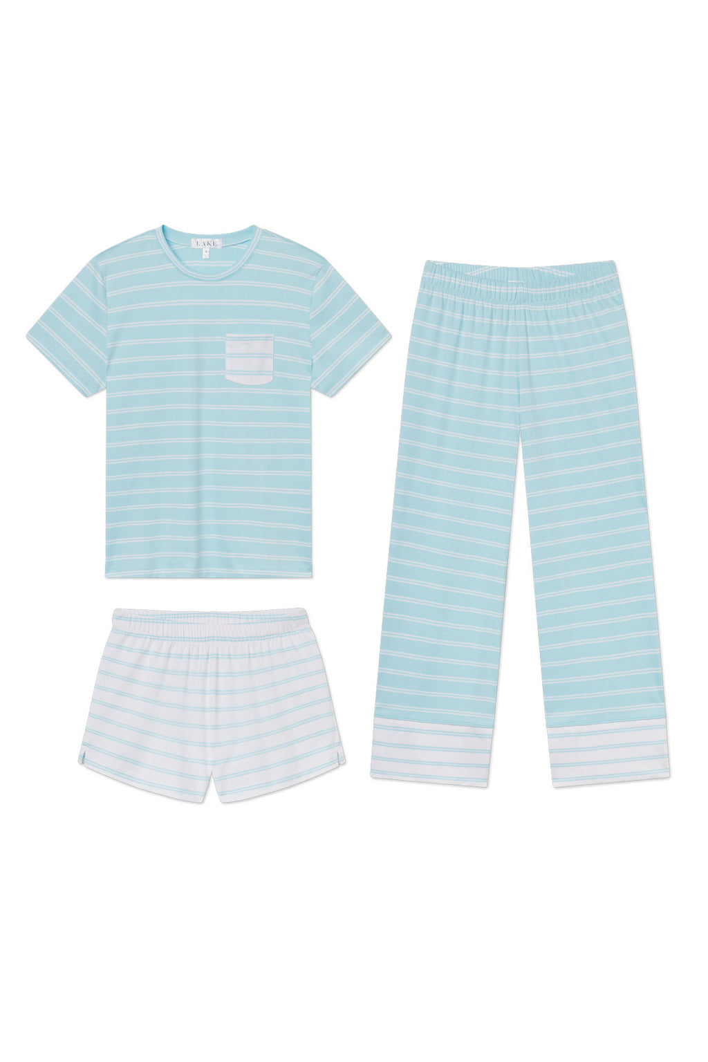 Pima Crew Wide Leg Bundle in Salt Spray Tidal Stripe - Featured Image 5