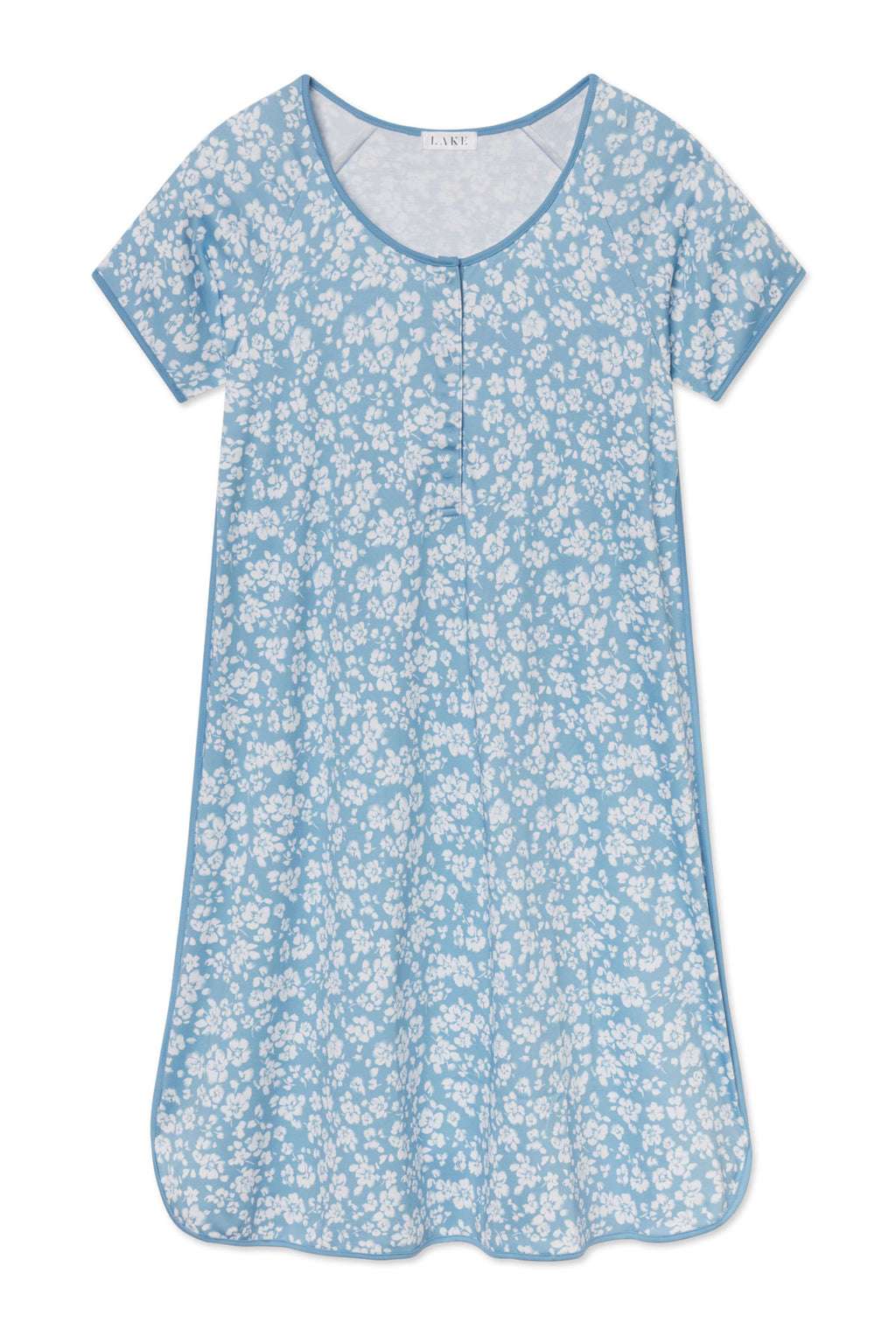 Pima Maternity Nightgown in Serene Blue Anemones - Featured Image 4
