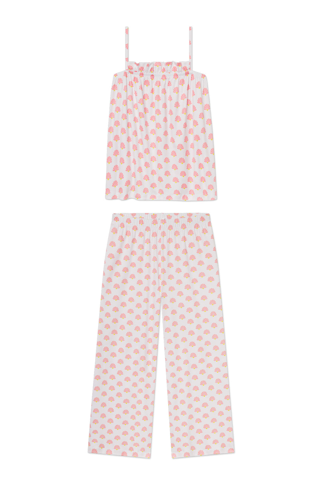 Pima Ruffle Pants Set in Gelato Scallop Shell - Featured Image 4