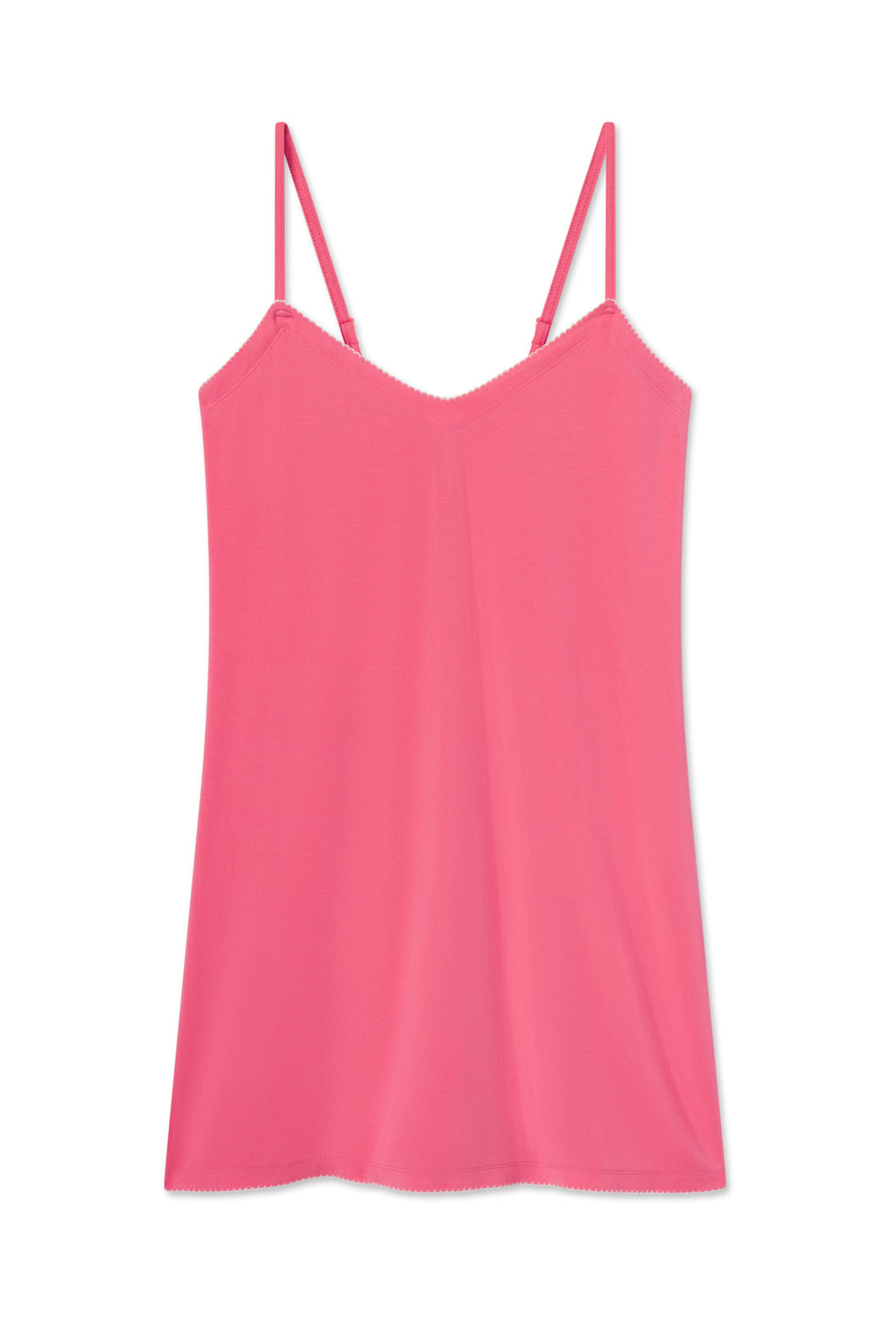 The DreamModal Cami Nightgown in Sunkissed Coral features thin spaghetti straps and a gentle V-neckline, shown laid flat on a white background.