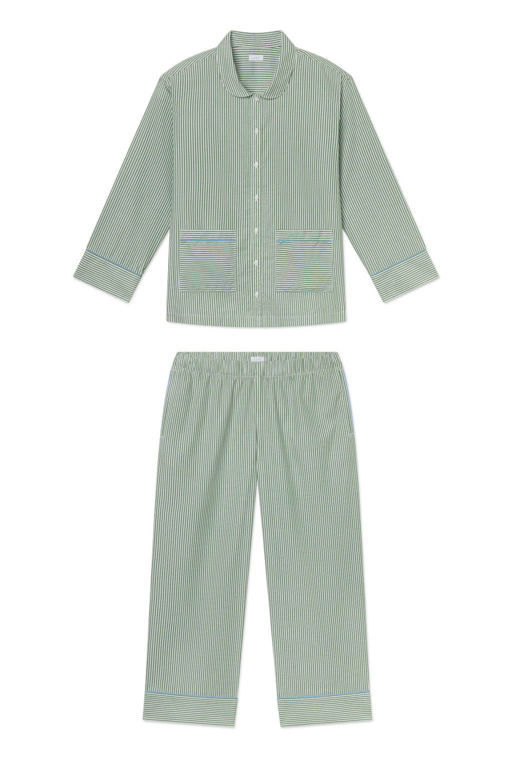 Poplin Piped Long-Long Set in Palm Riviera Stripe - Featured Image 4