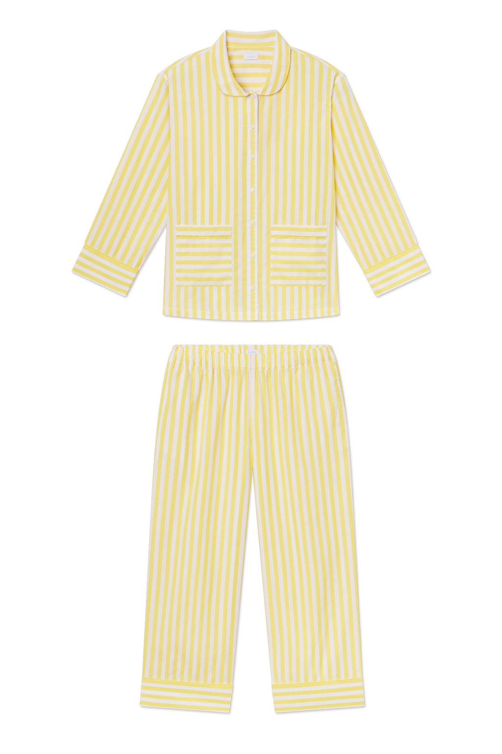 Poplin Piped Long-Long Set in Zest Beam Stripe - Featured Image 4