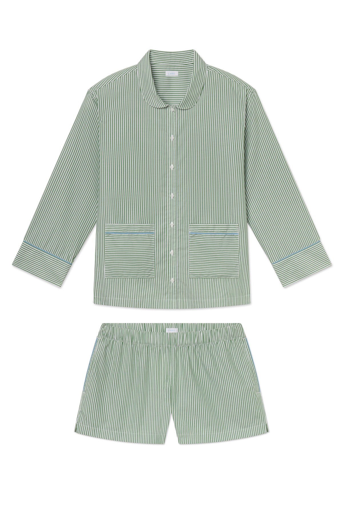 LAKE | Women | Poplin Pajamas | Palm Riviera Stripe Poplin Long