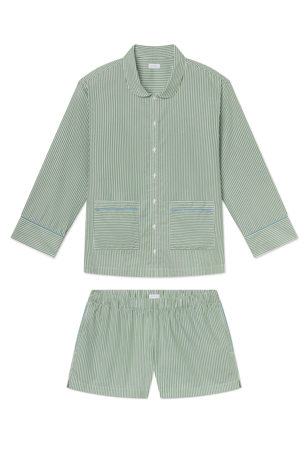 Poplin Piped Long-Short Set in Palm Riviera Stripe - Featured Image 4