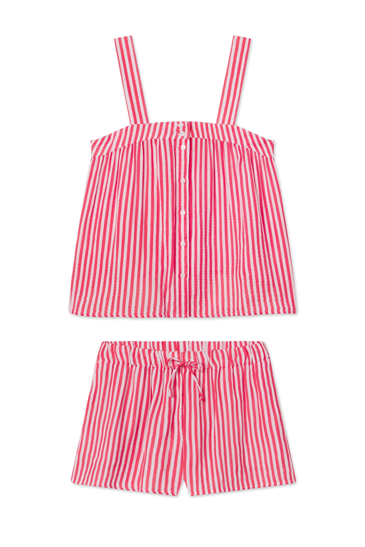 Hamptons Shorts Set in Bougainvillea Stripe Gauze XXS