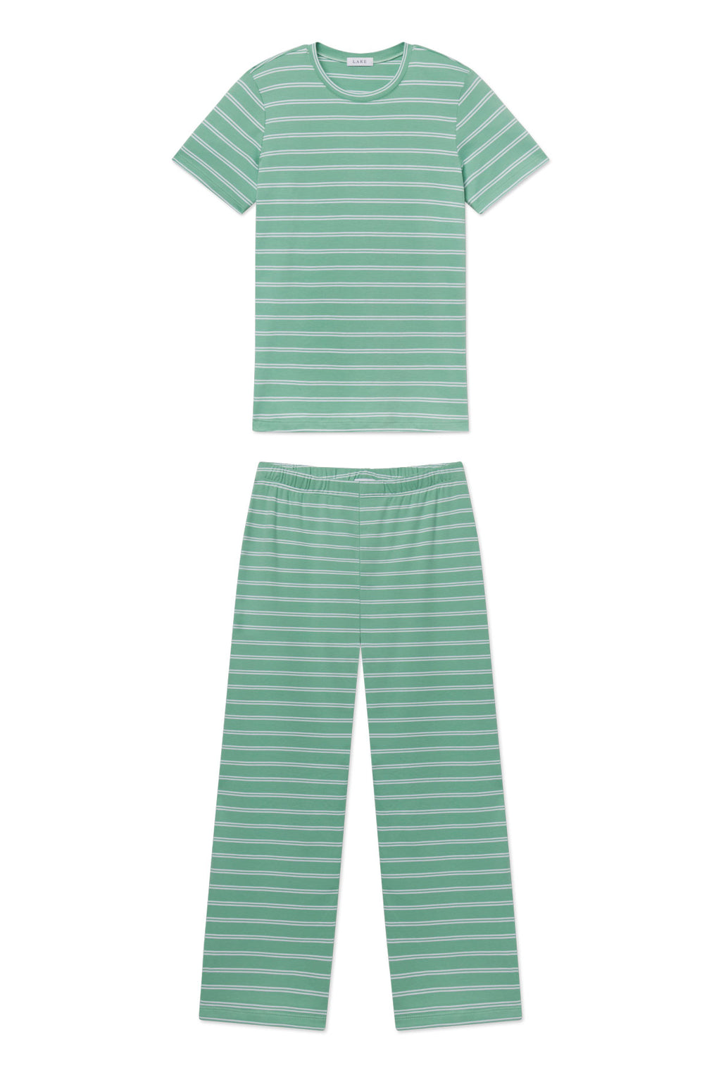 Pima Crew Short-Long Set in Meadow Stripe - Featured Image 5