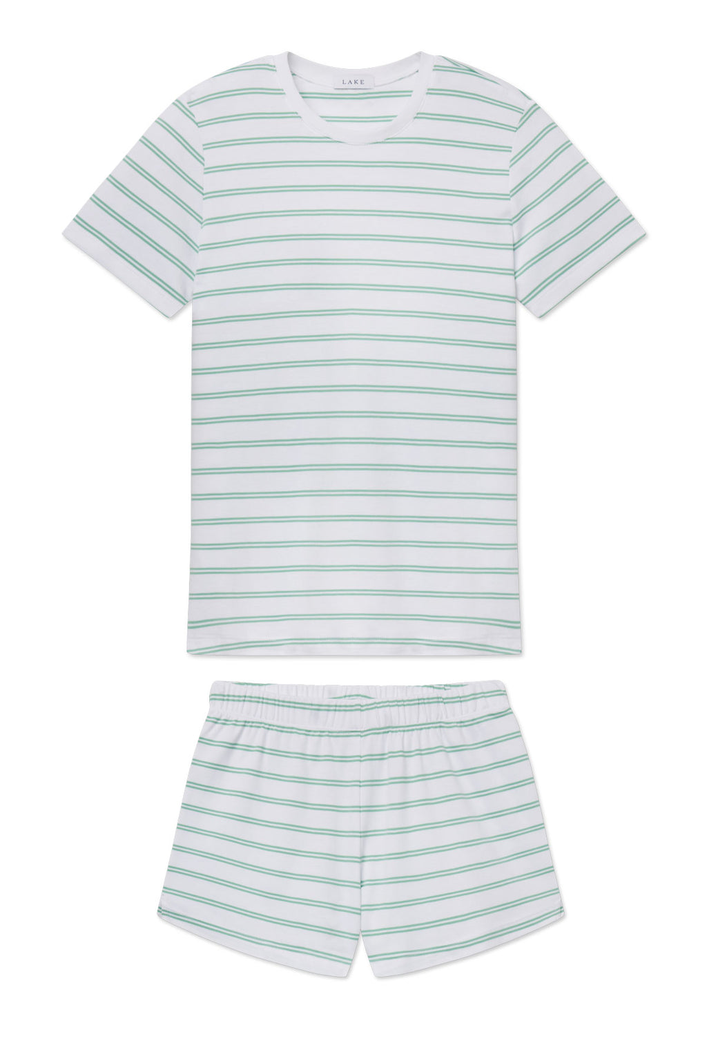 Pima Crew Shorts Set in Meadow White Stripe - Featured Image 4
