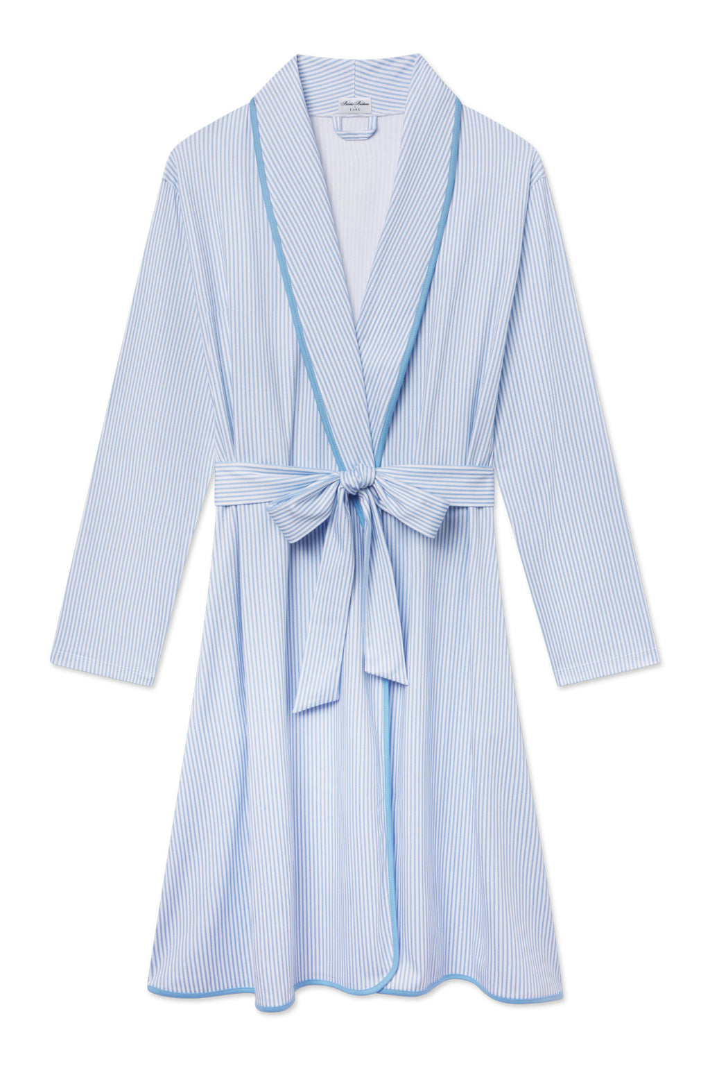 Pima Robe in Classic Blue Oxford Print - Main Featured Image