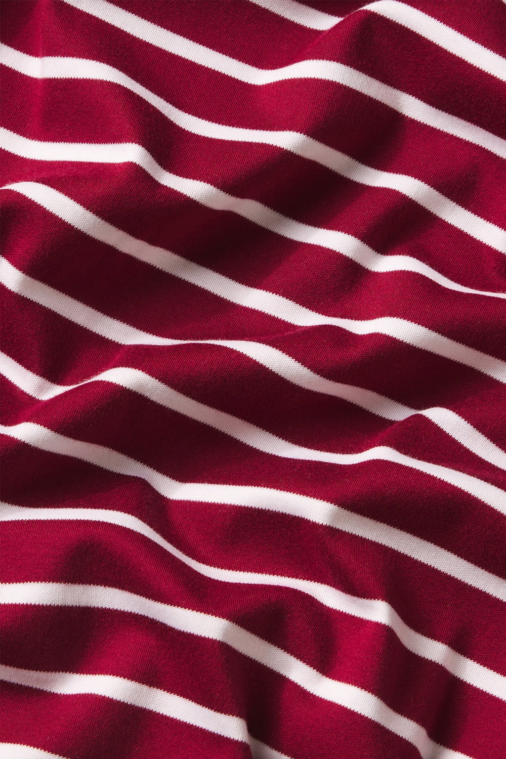 Pima Crew Long-Long Set in Burgundy Anchor Stripe - Main Image 3