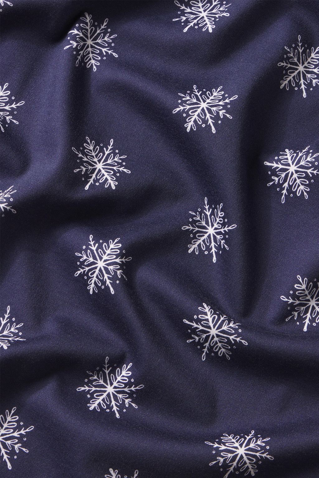 Pima Crew Long-Short Set in English Navy Snowflakes - Main Image 4