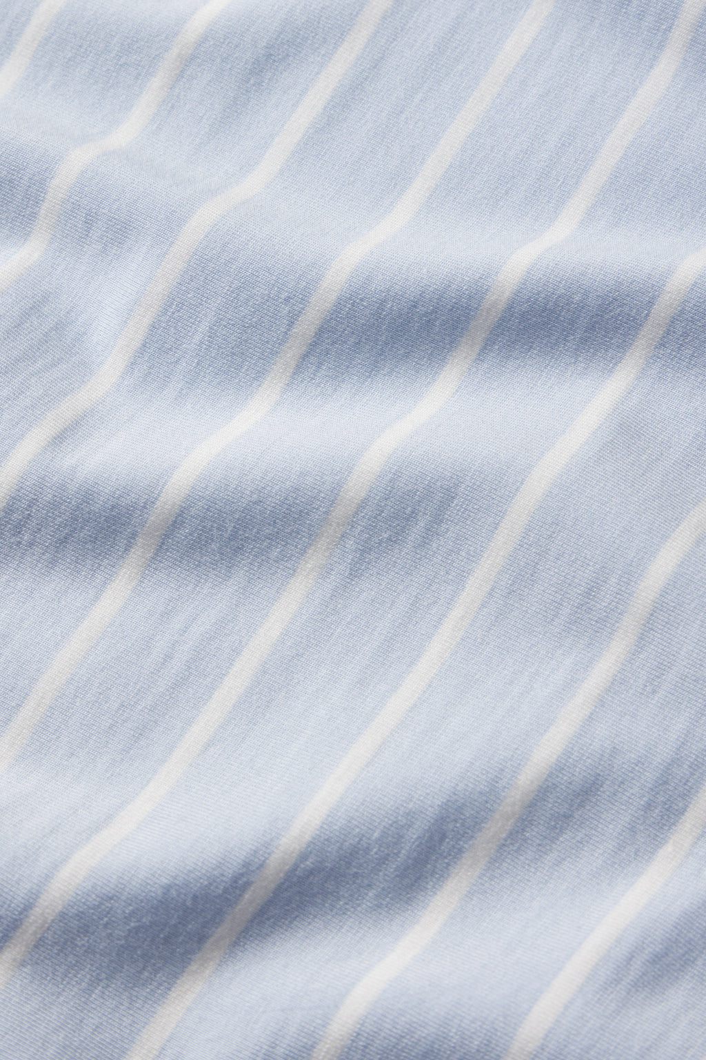 Soft light blue DreamModal™ Kimono Shorts Bundle in Fog Vertical Stripe features thin, evenly spaced white vertical stripes and a gently wrinkled texture—perfect for stylish loungewear or sleepwear.