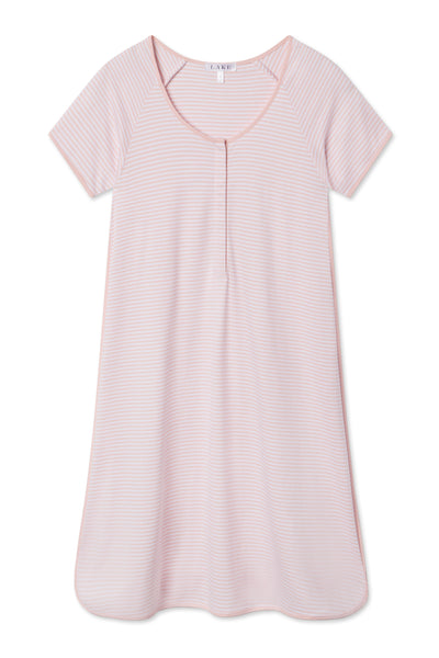 Pima Maternity Nightgown in English Rose Stripe | Women's | Soft Pajama/Sleepwear | Pima Cotton | Xs