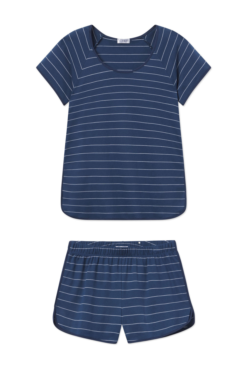 Pima Shorts Set in Navy Boating Stripe - Featured Image 4