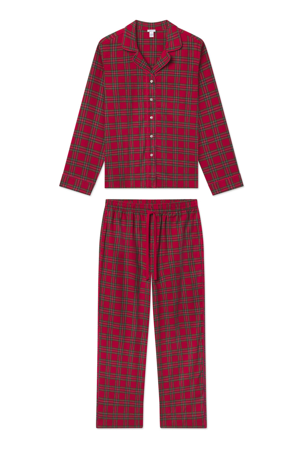 Flannel Pants Set in Classic Red Holiday Tartan - Featured Image 4