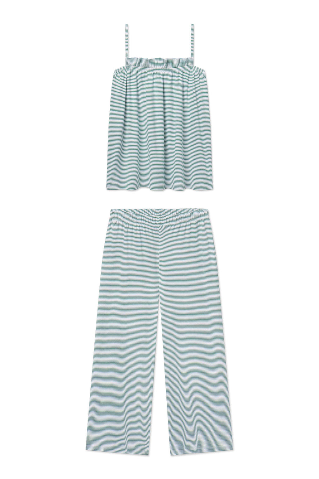 Pima Ruffle Pants Set in Classic Green - Featured Image 4