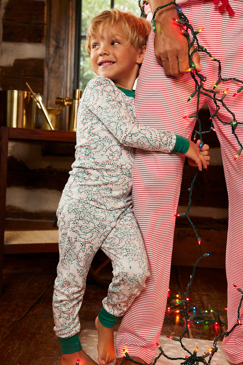 LAKE | Kids | Pima Cotton Pajamas | Tangled Lights Kids Long-Long Set