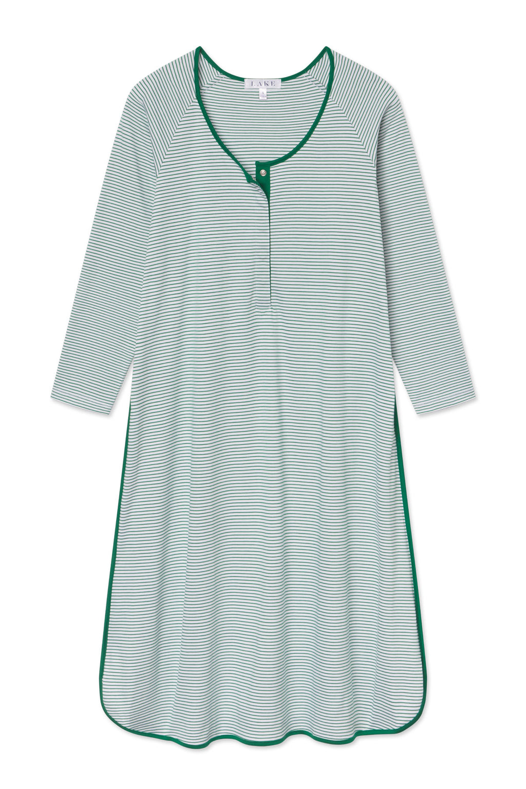 Pima Maternity Long Sleeve Nightgown in Classic Green - Featured Image 4