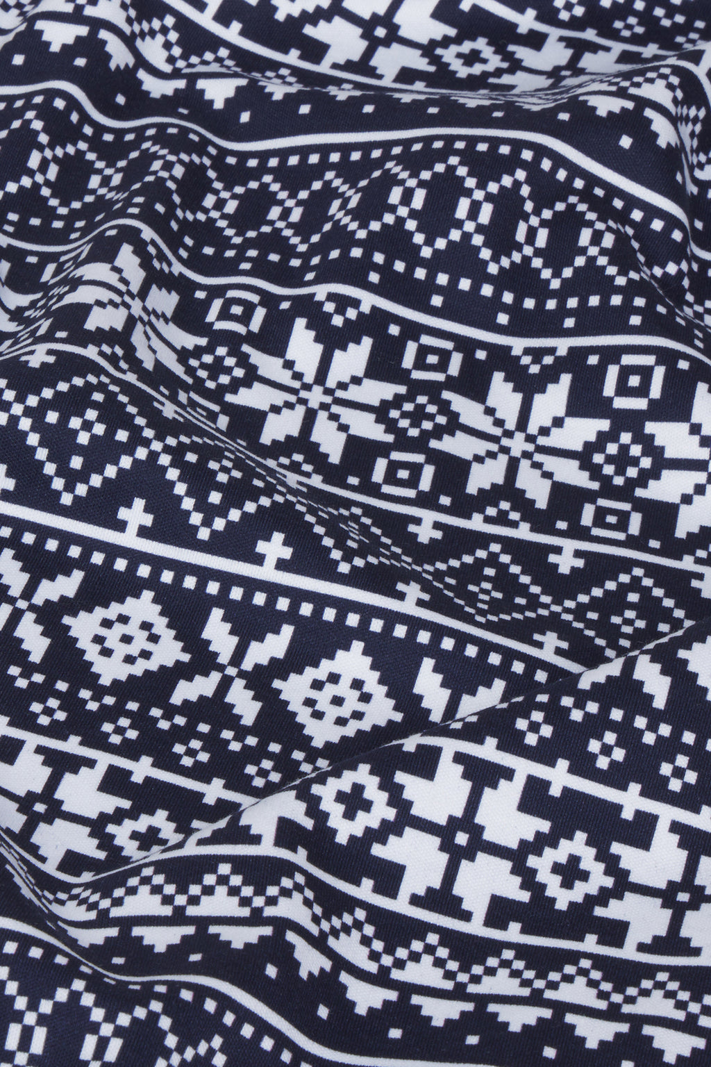 Pima Crew Short-Long Set in English Navy Fair Isle - Main Image 4