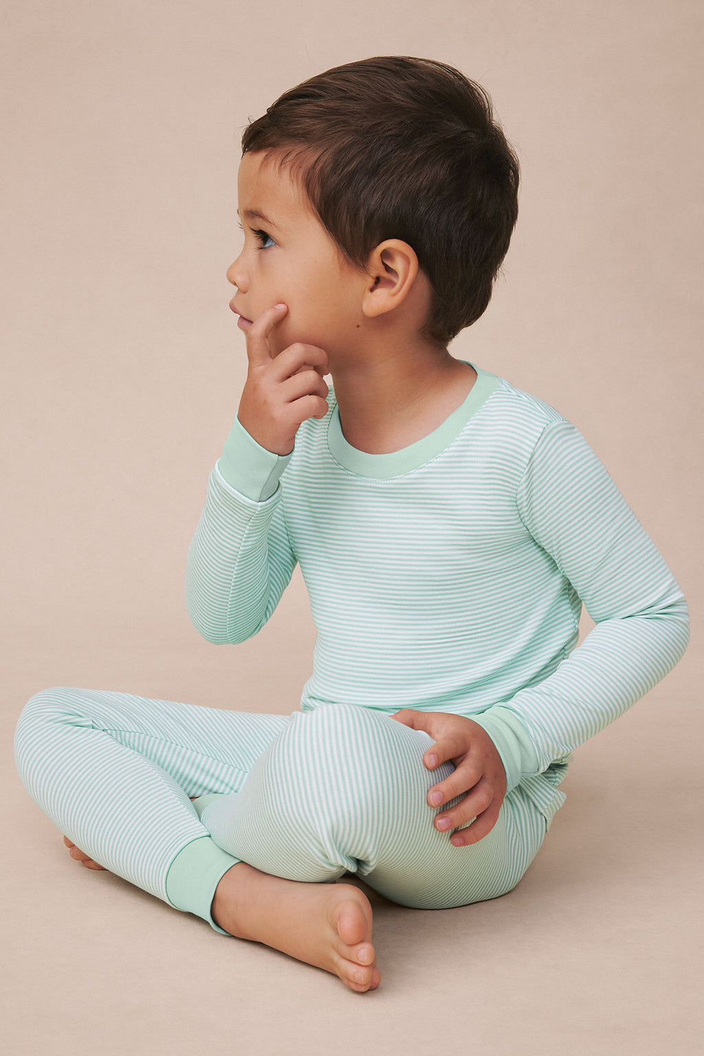 Kids Long-Long Set in Parisian Green - Main Image 1