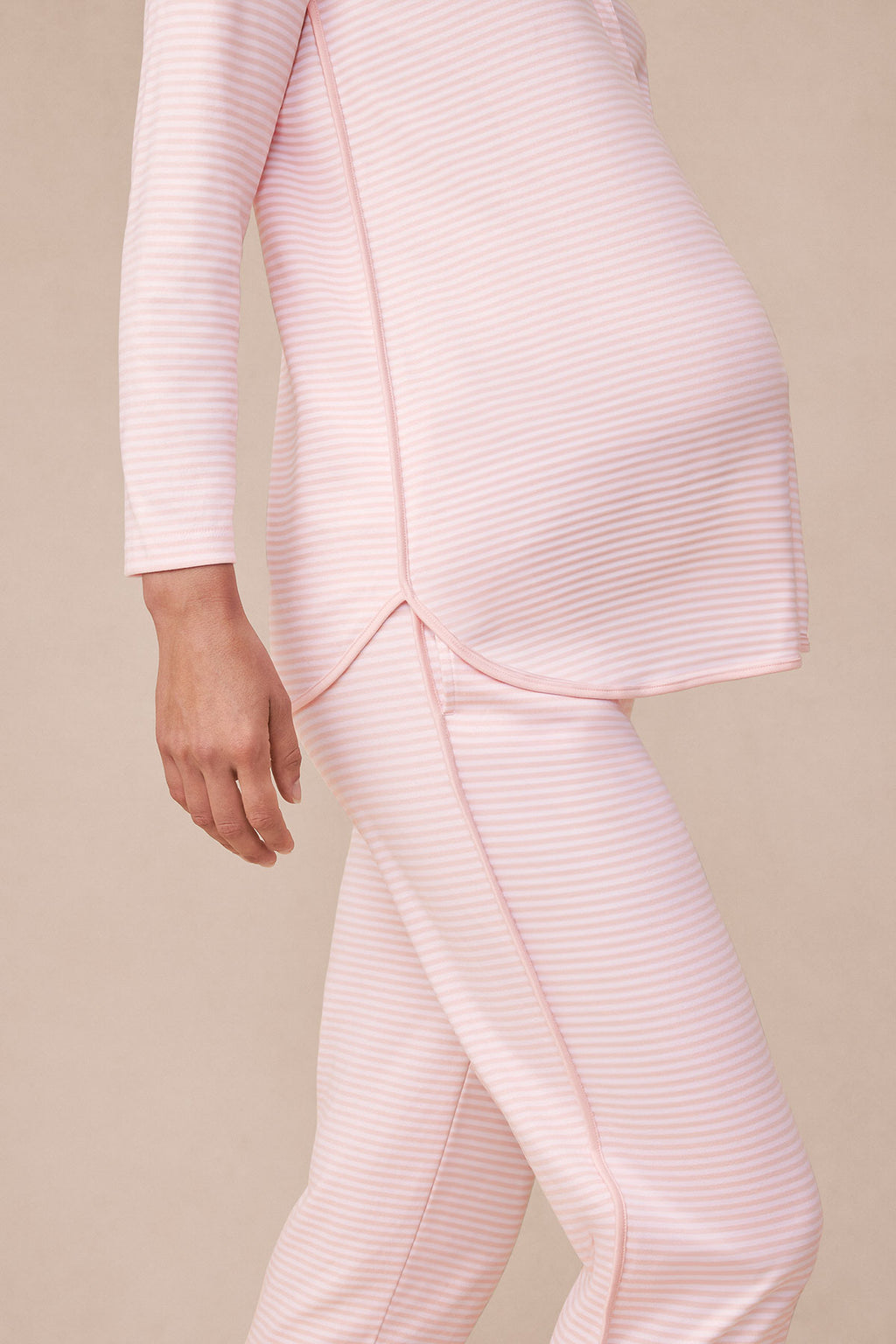 Pima Maternity Long-Long Set in English Rose Stripe - Main Image 3