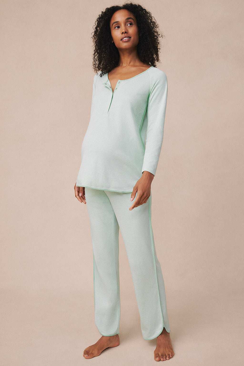 Pima Maternity Long-Long Set in Parisian Green - Main Image 1