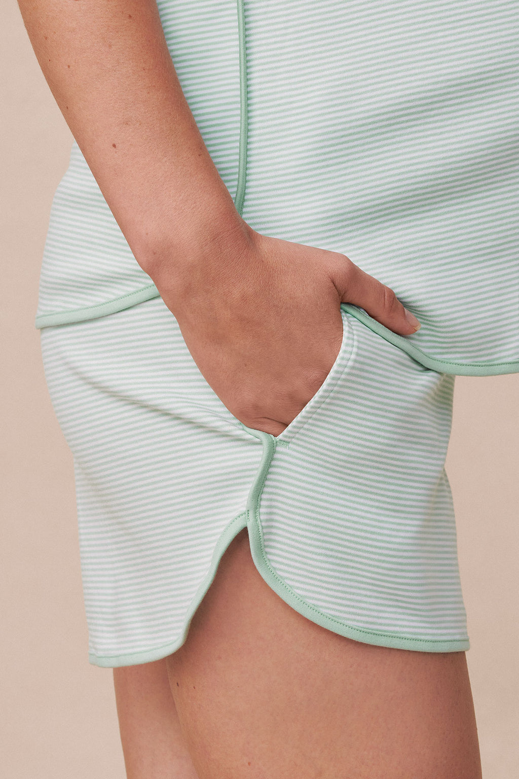 Pima Maternity Shorts Set in Parisian Green - Main Image 2