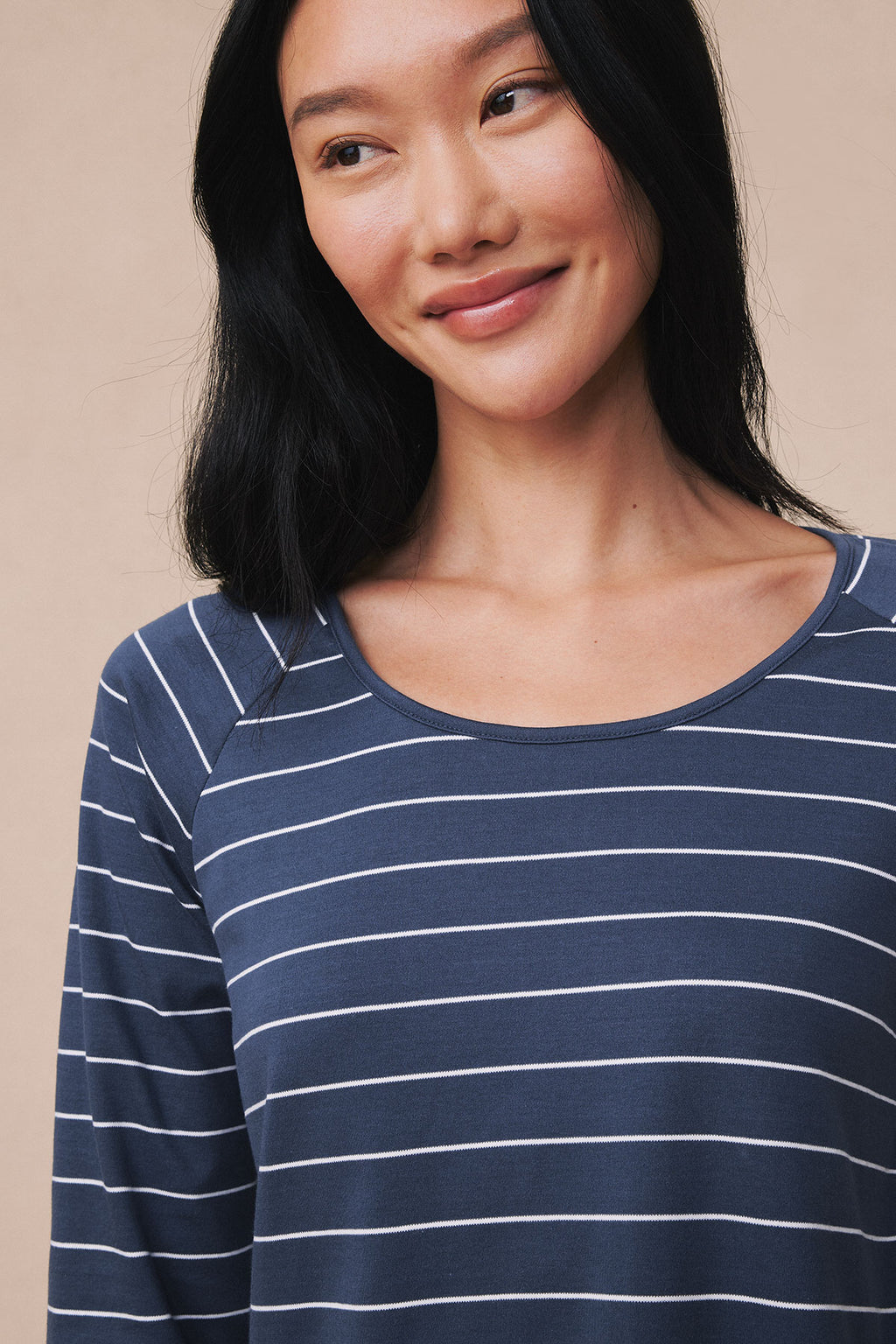 Pima Long-Long Set in Navy Boating Stripe - Main Image 4