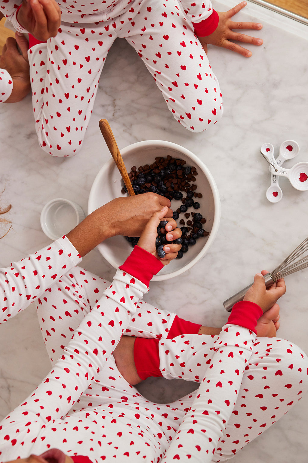 Kids Long-Long Set in Red Mini Heart - Main Image 2