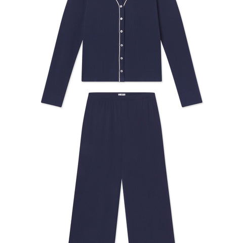 English Pyjamas LAKE | Women | DreamModal® Pajamas | English Navy Reverie Long-Long Set