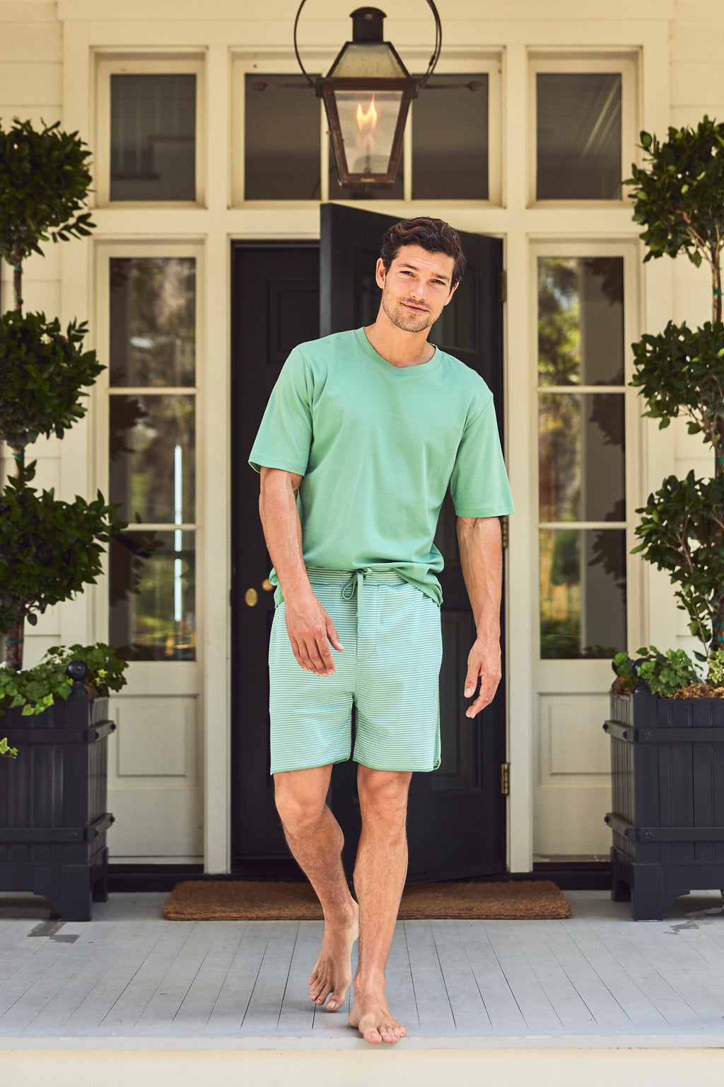 Men's Organic-Pima-Cotton Flannel Shorts