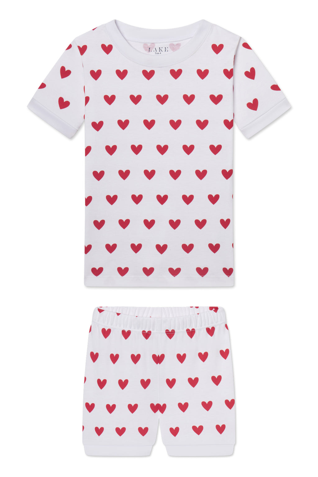 Kids Shorts Set in Classic Red Heart - Main Featured Image