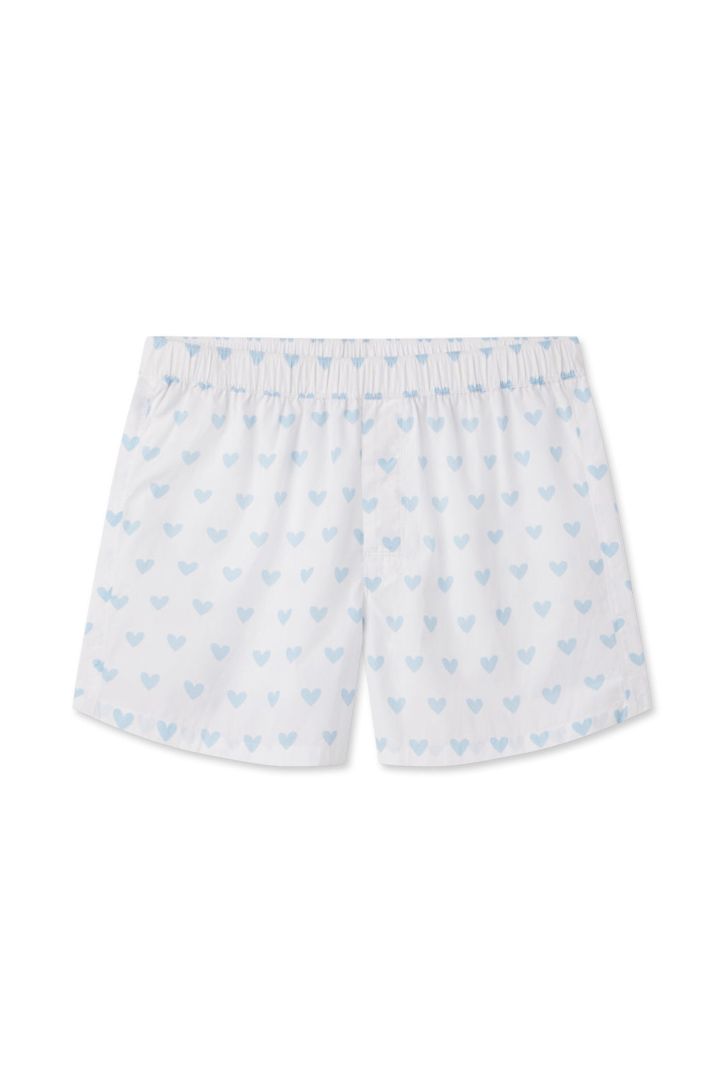 Men's Poplin Boxer in French Blue Heart - Main Featured Image