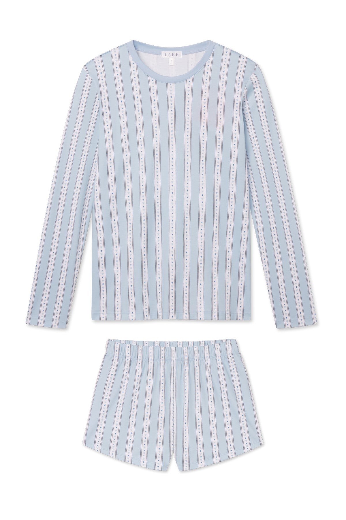 バレエ　ジョーゼットワンピース　ミントブルー　137~142 ショーツ付4着 LAKE | Women | Pima Cotton Pajamas | French Blue Love Stripe Crew