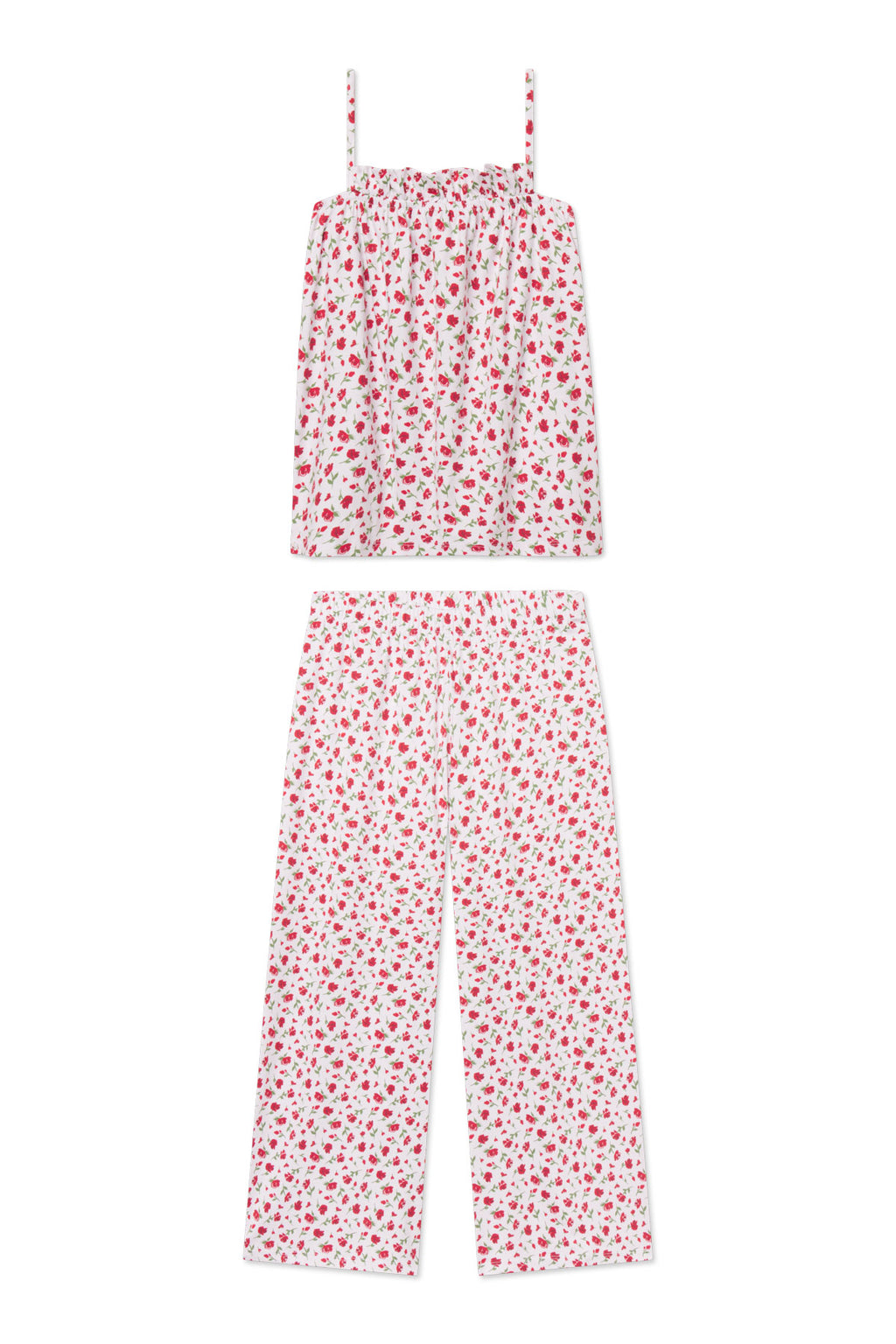 Pima Ruffle Pants Set in Rose Bouquet - Featured Image 5