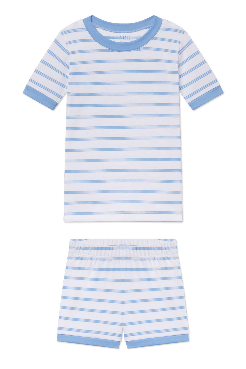 Kids Shorts Set in Baltic Blue Triple Stripe - Main Featured Image