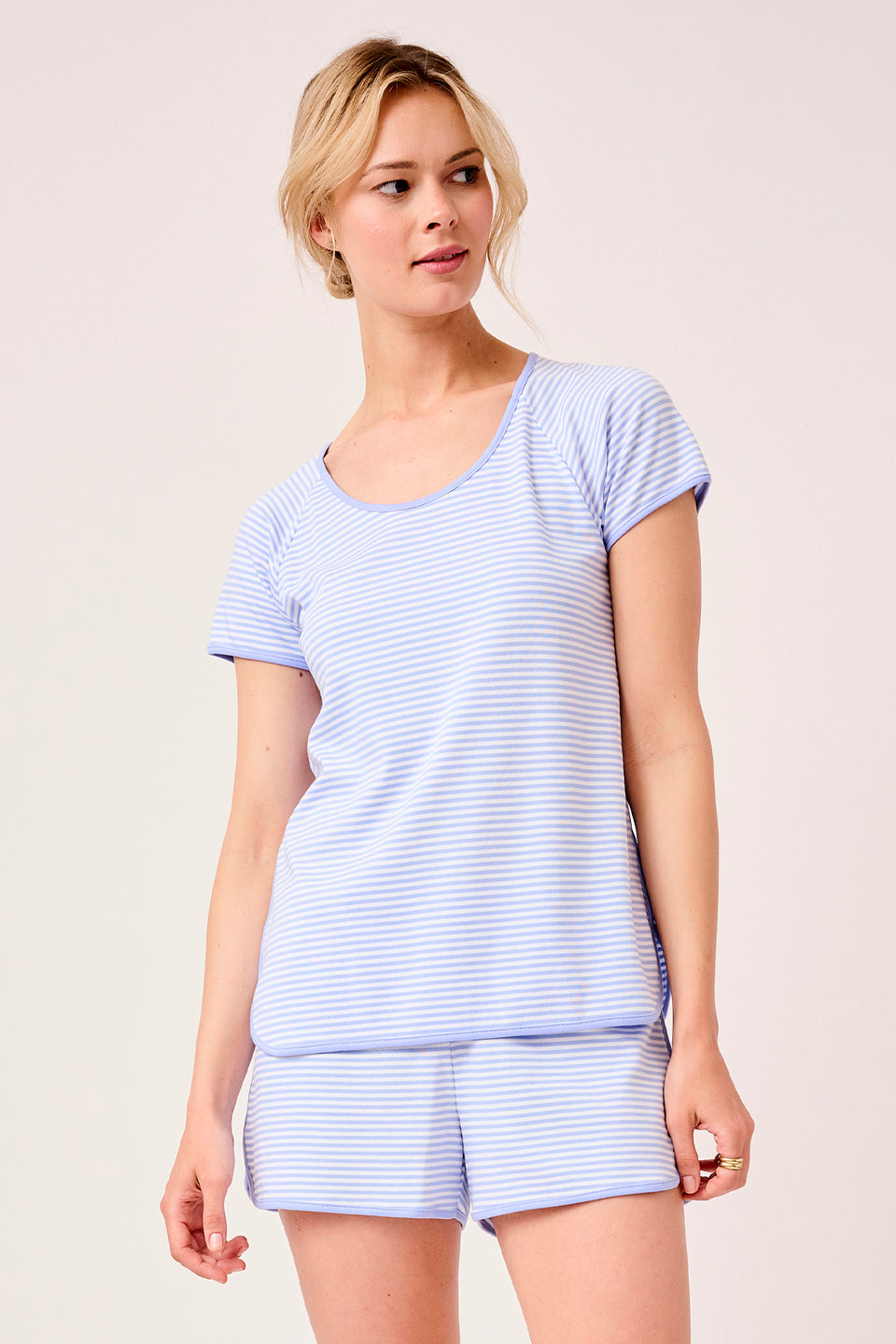 LAKE | Pima Cotton Pajamas | Hydrangea Shorts Set