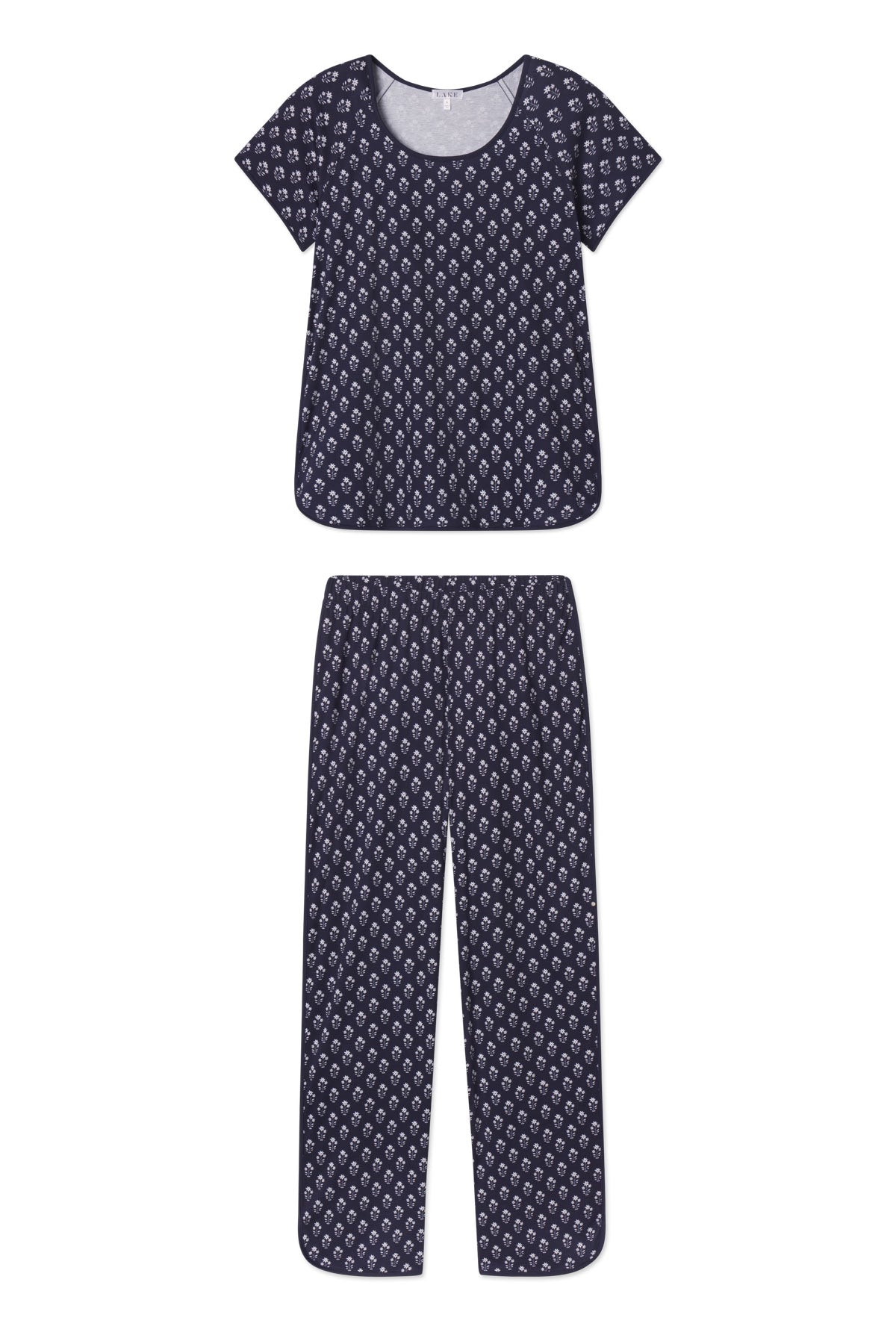 pois ポワcompact long tee　コンパクトロングティ　ネイビー Pima Cotton Pajamas Set for Women | LAKE