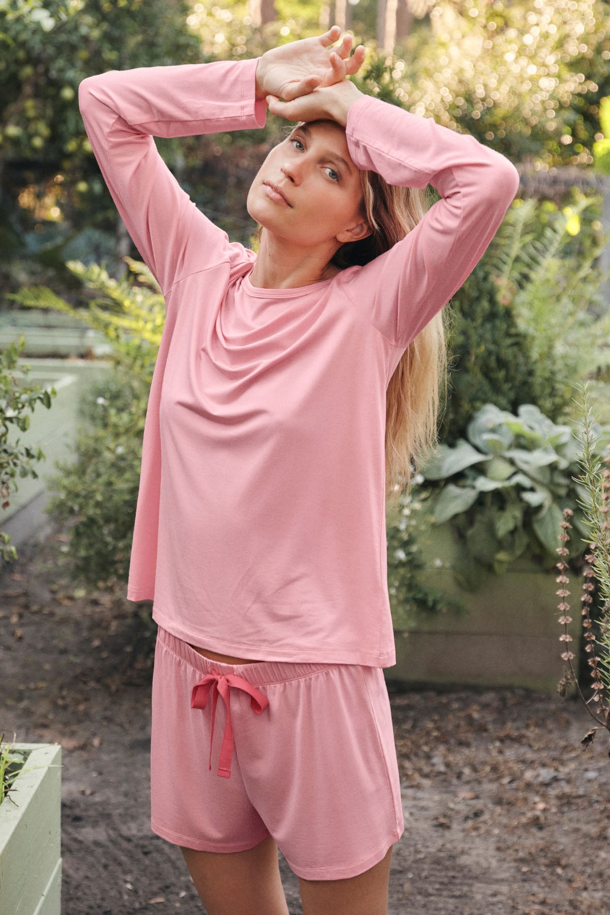 LAKE | Women | DreamModal® Pajamas | Rosewater Ribbon Long-Short Set