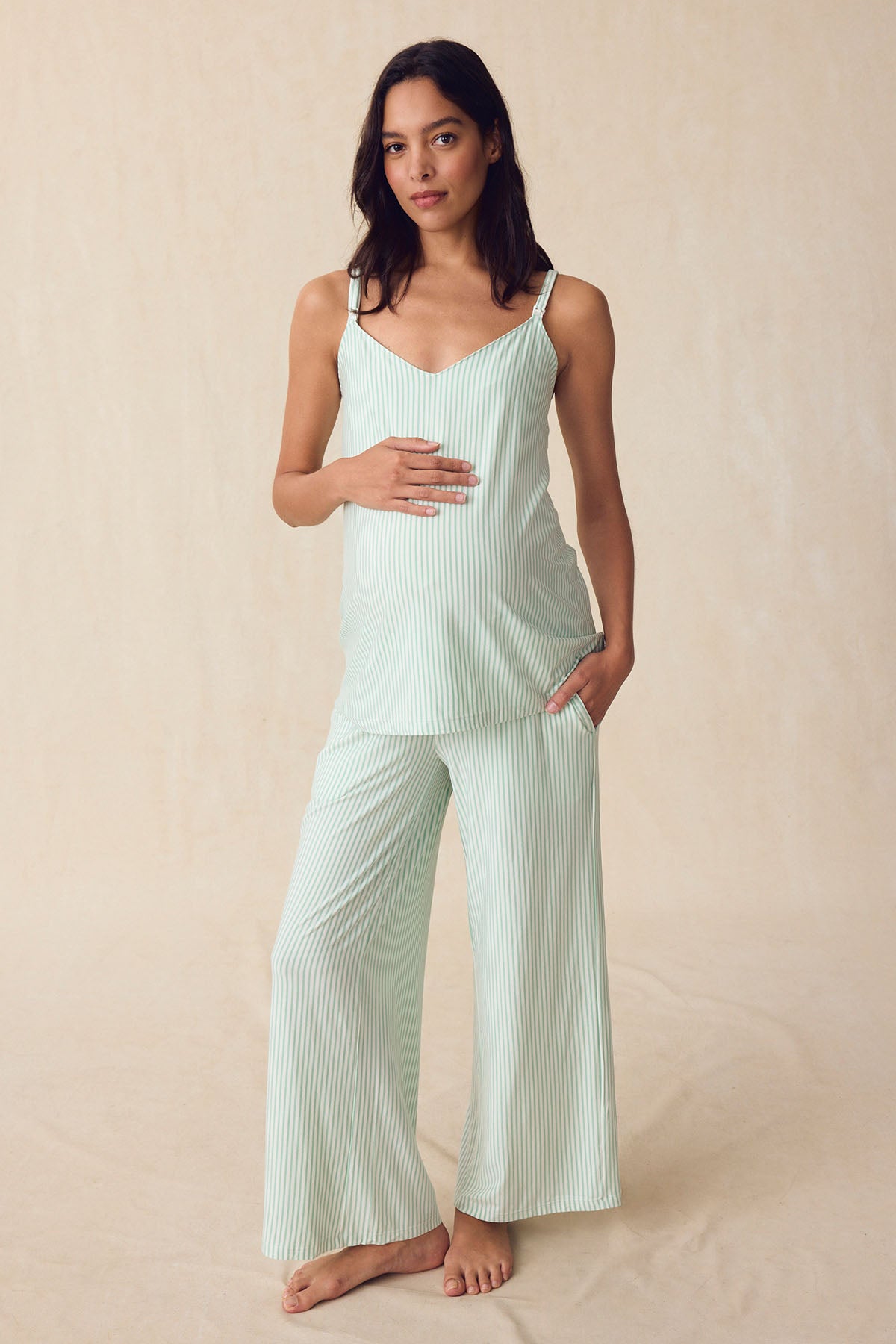 LAKE | Women | DreamModal® Pajamas | Parisian Green Pencil Stripe