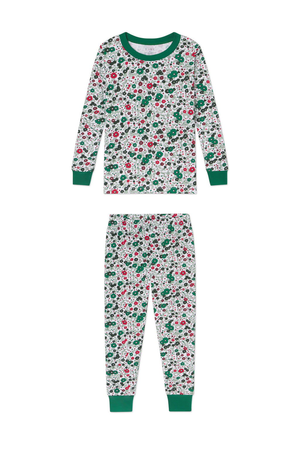 Kids Long-Long Set in Classic Green Vivian Floral - Featured Image 3