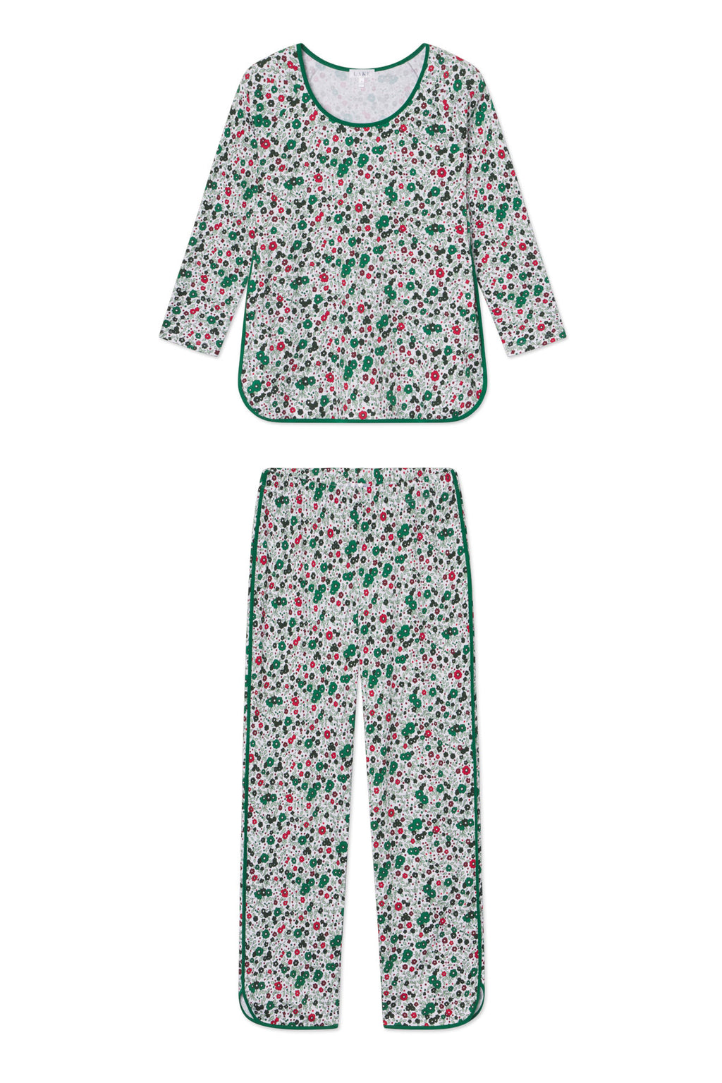 Pima Long-Long Set in Classic Green Vivian Floral - Featured Image 3