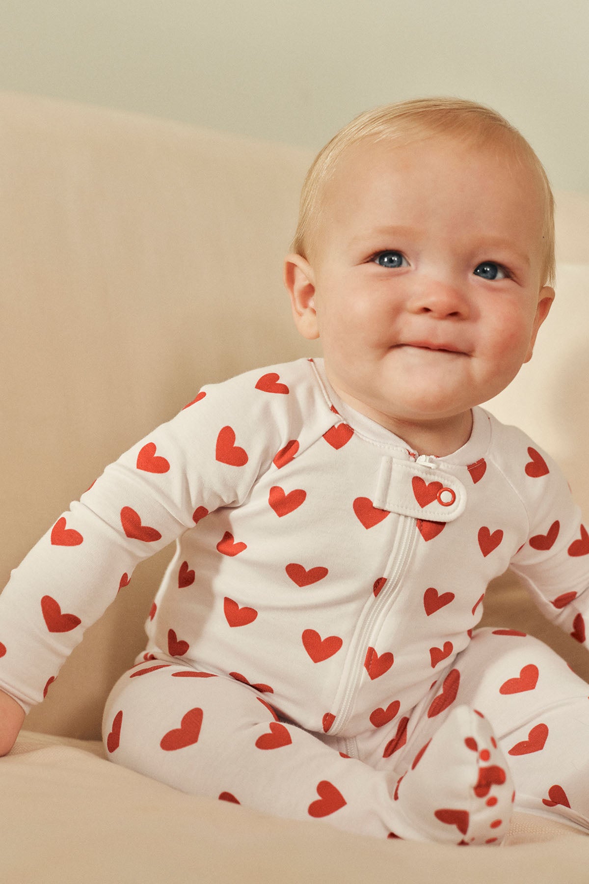 LAKE | Baby | Pima Cotton Pajamas | Classic Red Heart Baby Sleeper