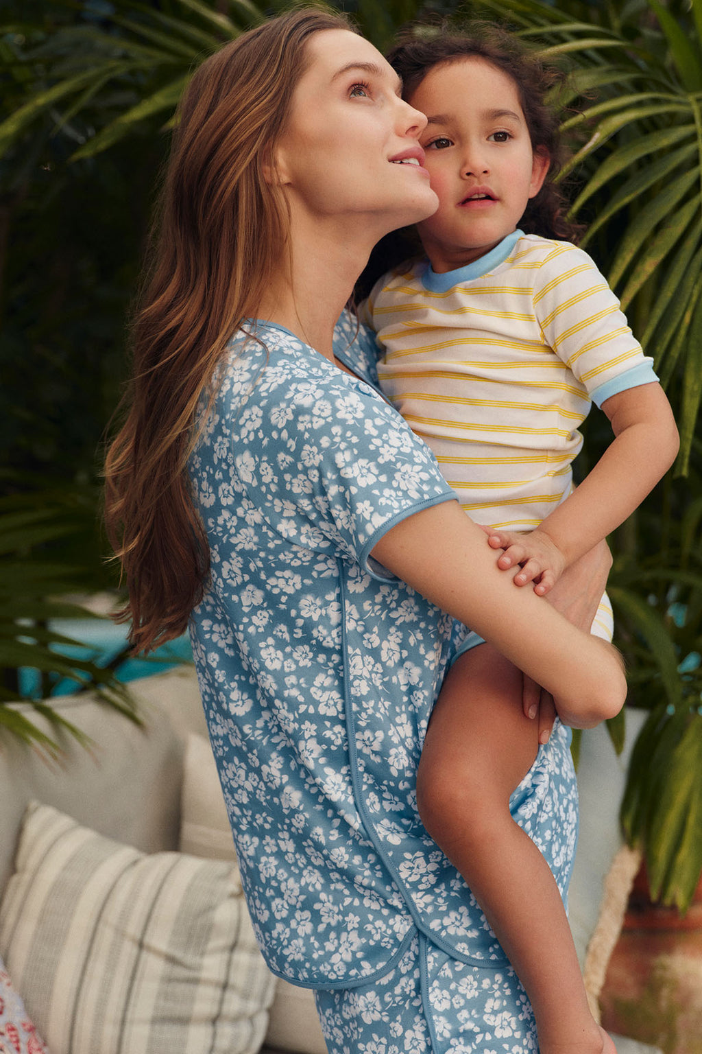 Pima Short-Long Set in Serene Blue Anemones - Main Image 1