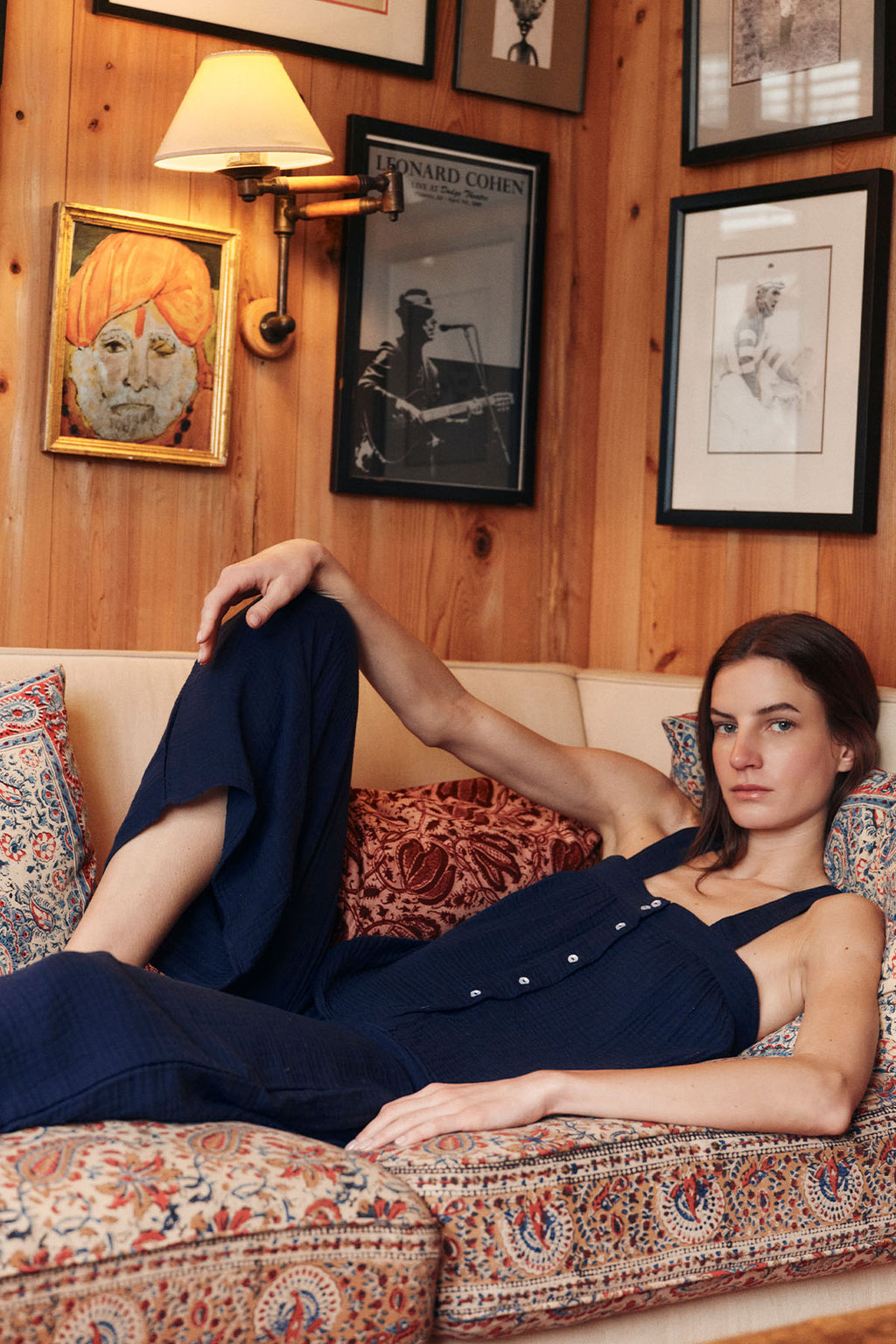 Hamptons Pants Set in English Navy Gauze - Main Image 3