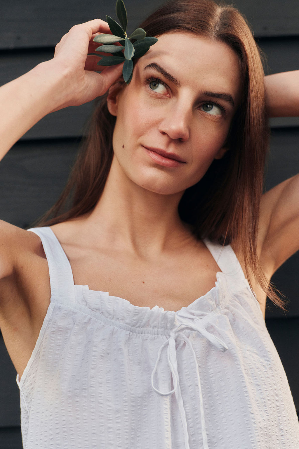 Alice Shorts Set in White Seersucker - Main Image 3