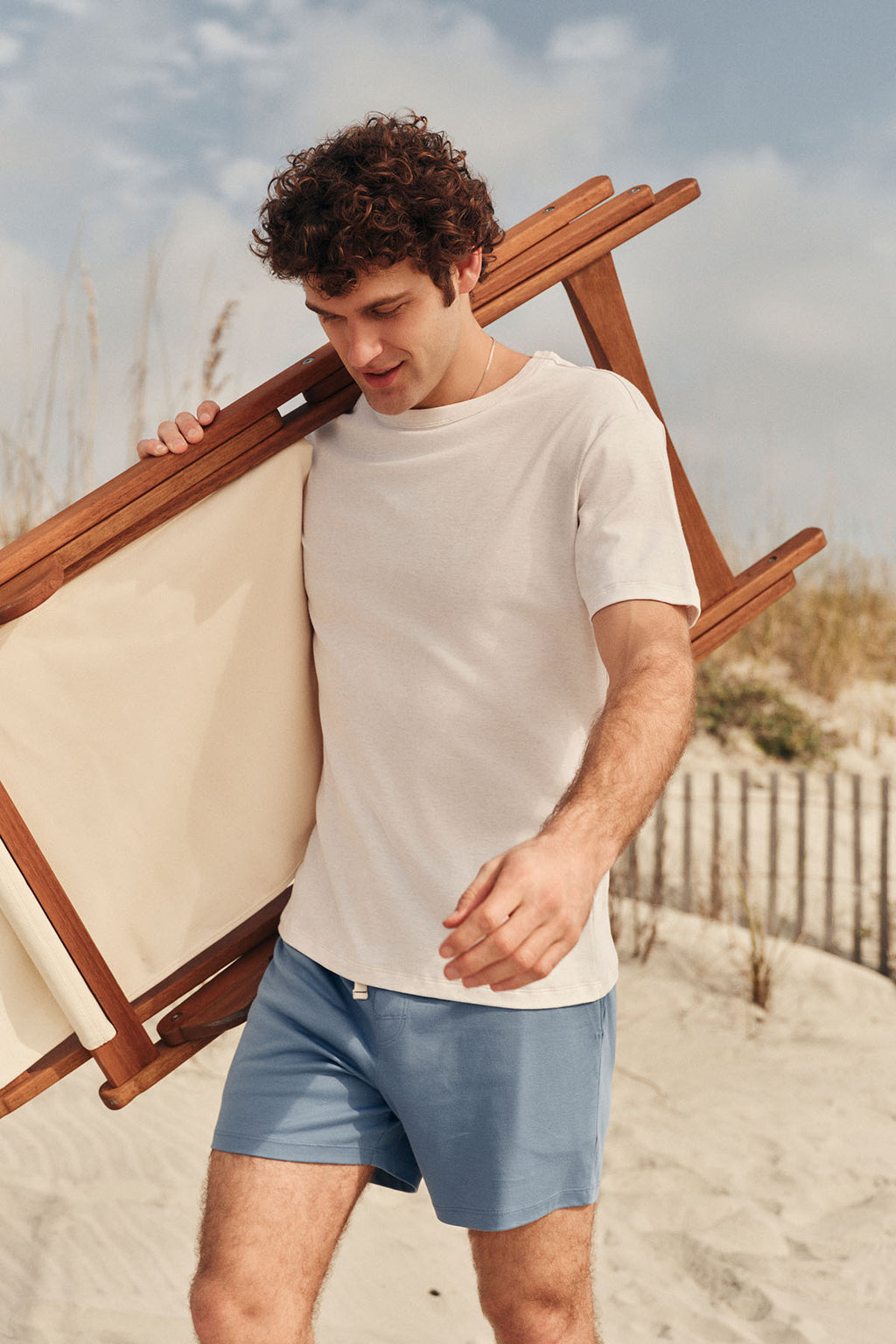 A man in a white t-shirt and Men