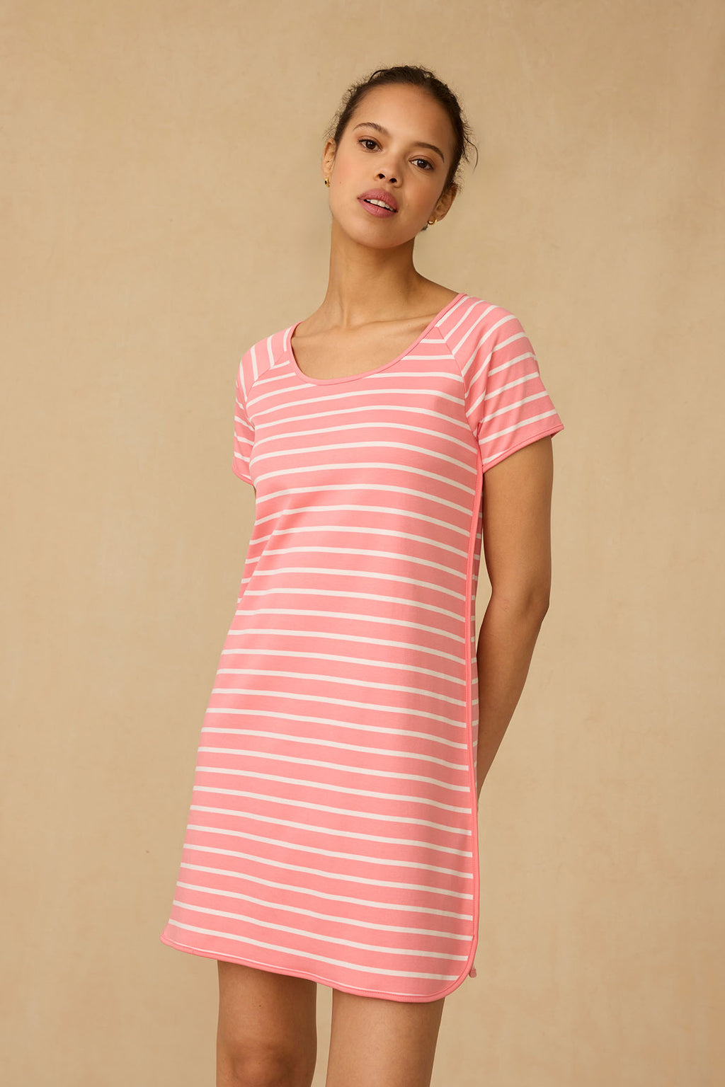 Pima Nightgown in Gelato Inverse Anchor Stripe - Main Image 2