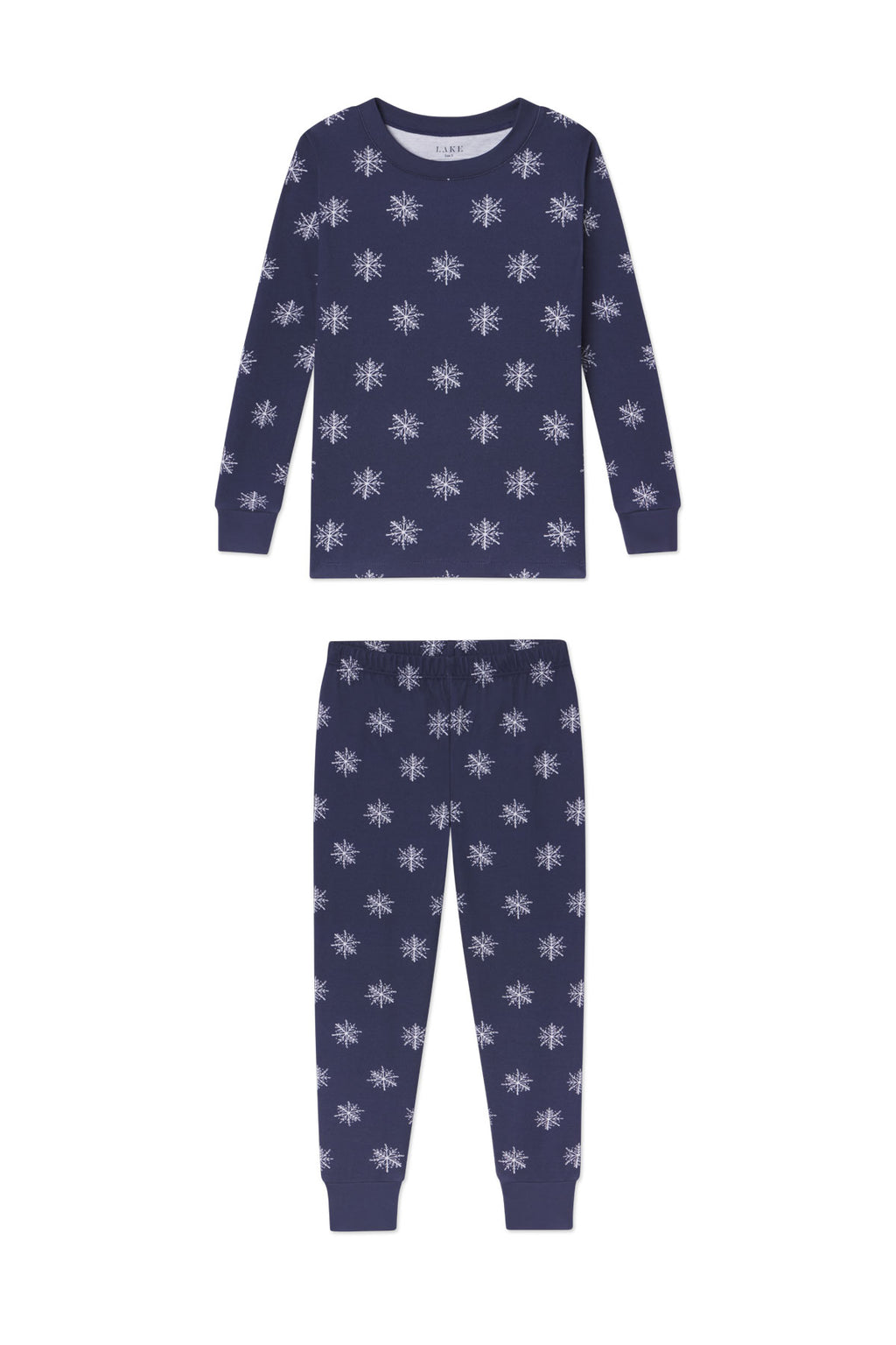 Kids Long-Long Set in English Navy Snowflakes - Featured Image 4