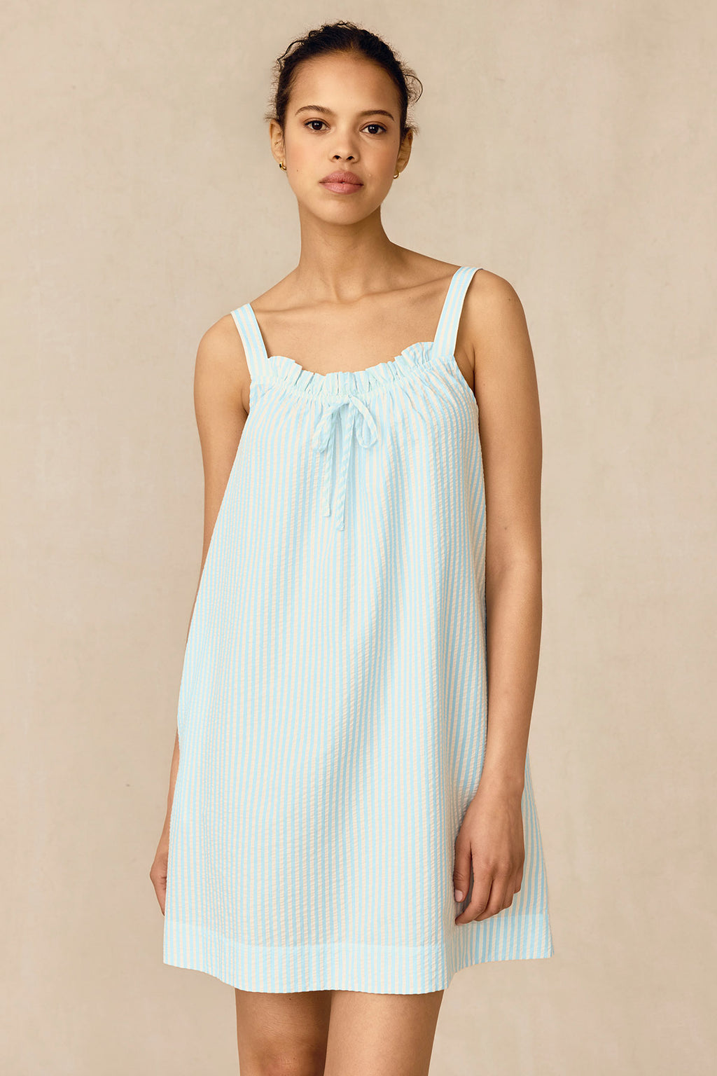 Alice Nightgown in Salt Spray Seersucker - Main Image 1