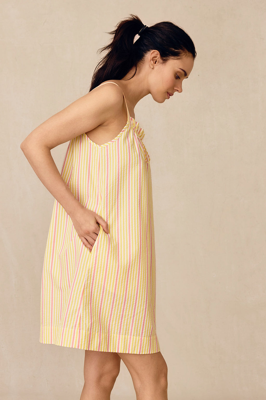 Alice Nightgown in Zest Coastline Seersucker - Main Image 3